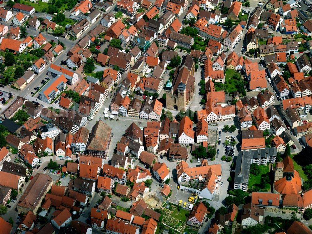 Markgröningen from above - City view from the center Markgröningen in Baden-Württemberg