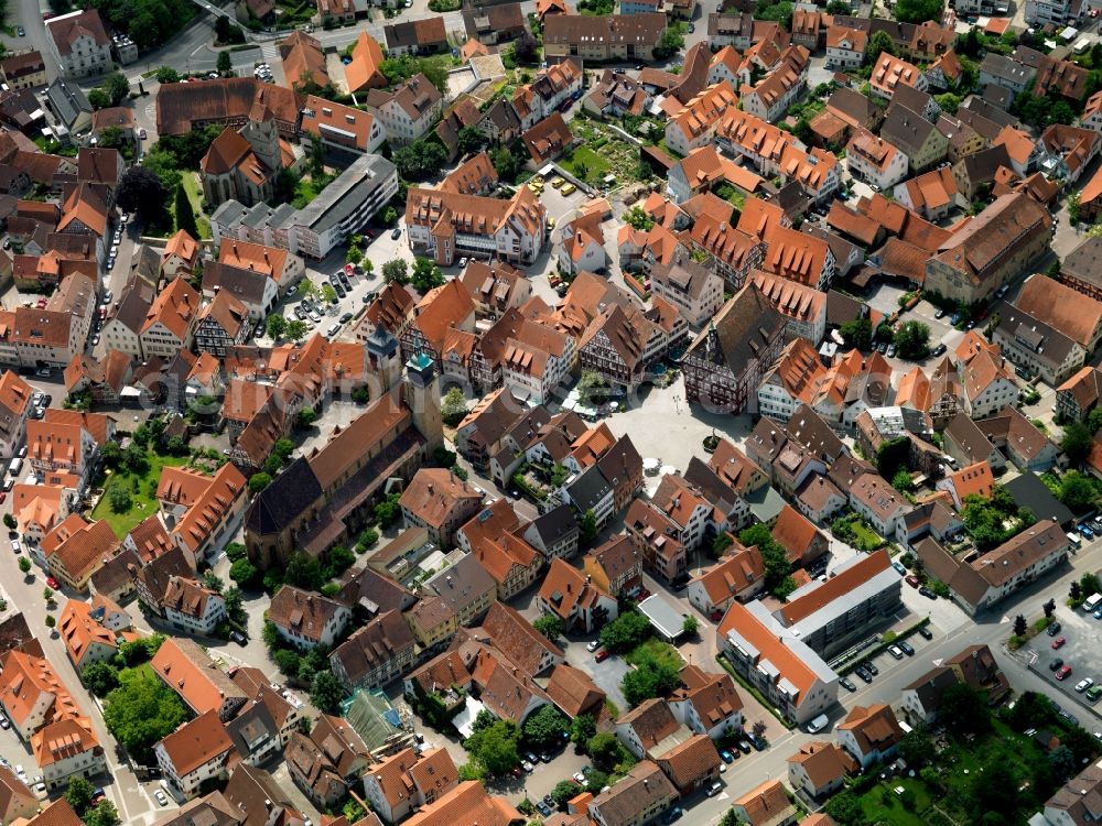 Aerial photograph Markgröningen - City view from the center Markgröningen in Baden-Württemberg