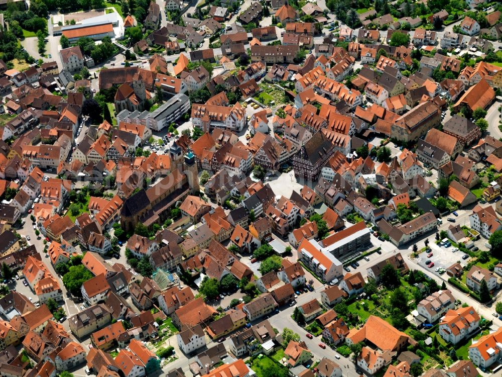 Markgröningen from above - City view from the center Markgröningen in Baden-Württemberg