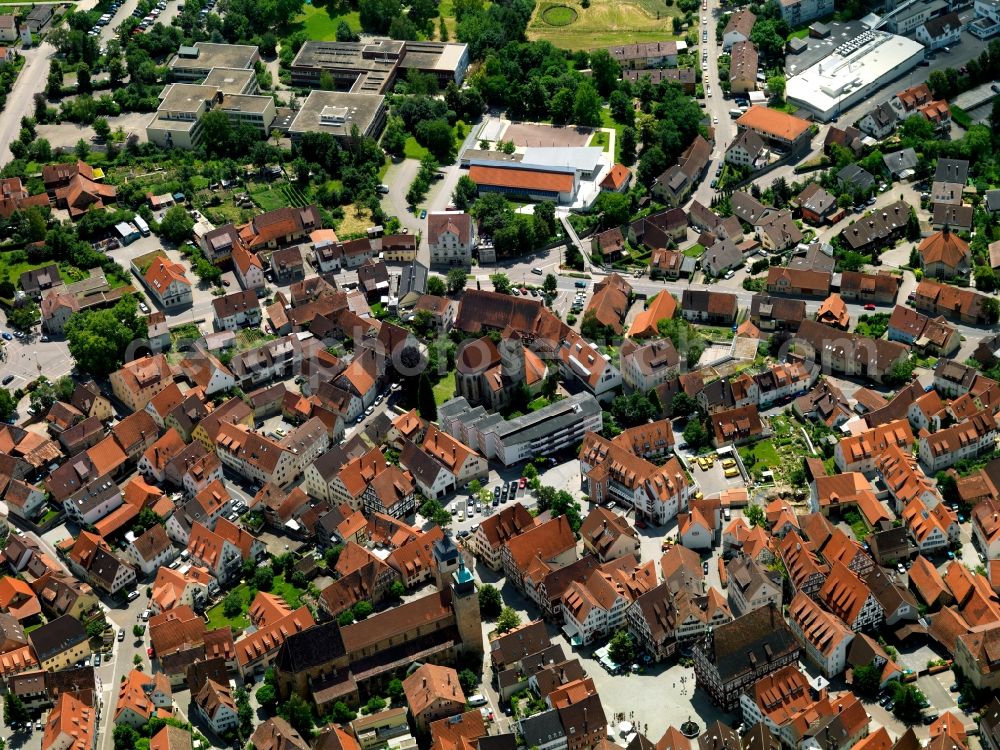 Aerial image Markgröningen - City view from the center Markgröningen in Baden-Württemberg