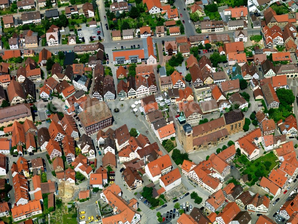 Aerial photograph Markgröningen - City view from the center Markgröningen in Baden-Württemberg