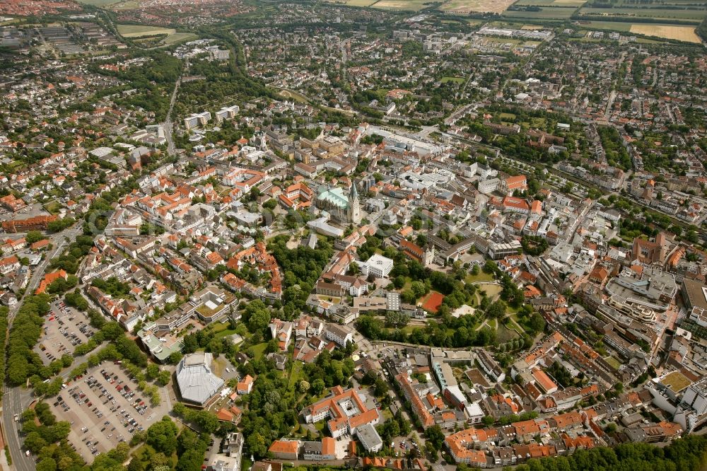 Aerial image Paderborn - City view of Paderborn in the state of North Rhine-Westphalia