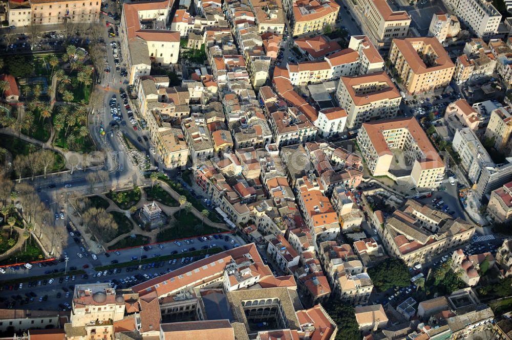 Aerial photograph Palermo Sizilien - Housing area at the Palace Palazzo Reale or Palazzo dei Normanni in Palermo at Sicily in Italy