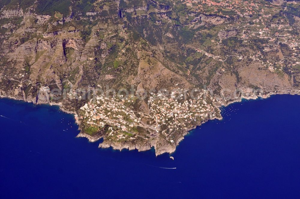 Praiano from above - City view of Praiano at the Amalfi Coast in the province Salerno in Italy