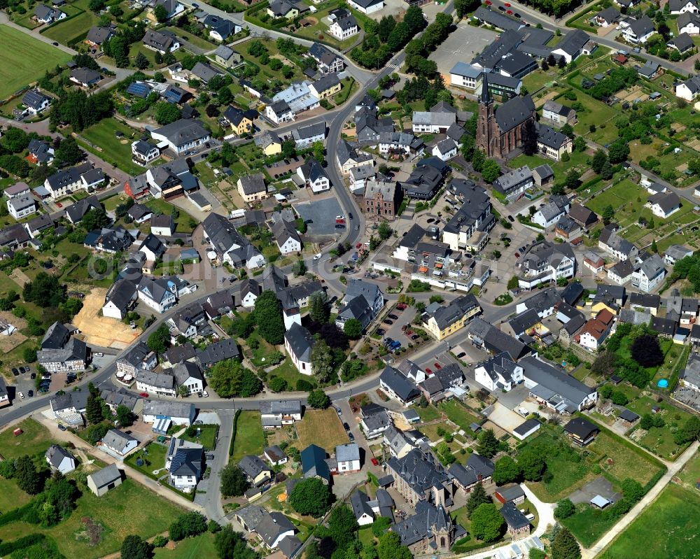 Aerial photograph Rheinböllen - City view from Rheinboellen in the state Rhineland-Palatinate