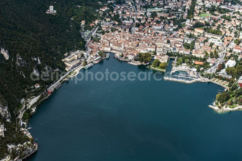 Reiff from above - City view of Riva del Garda in the province Trent in Italy. The city is next to the Gardasee