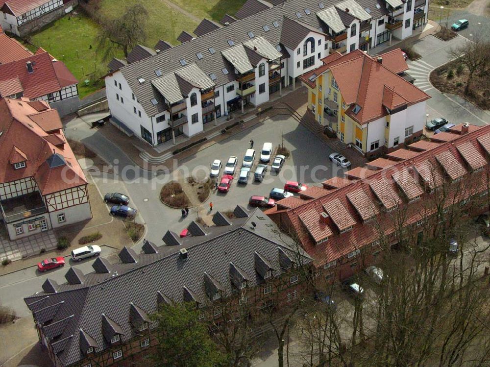 Aerial image Rottleberode - Rottleberode liegt im Landkreis Sangerhausen, an der westlichen Grenze des Landes Sachsen-Anhalt, am Rande des Südharzes, im Tal der Thyra. Der kleine Ort hat 1.813 Einwohner. Gemeinde Rottleberode, Hüttenhof 1, 06548 Rottleberode, Tel.: 034653 - 2 72, Fax: 034653 - 4 50