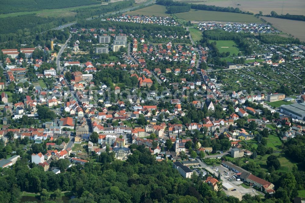 Rötha from the bird's eye view: View of the town of Roetha in the state of Saxony