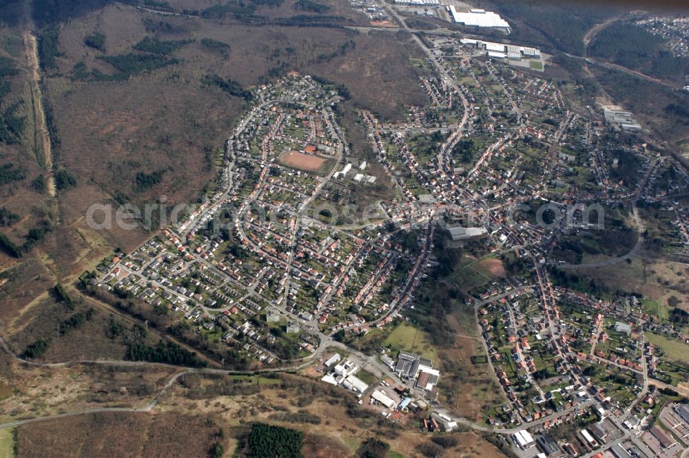 Sankt Ingbert from the bird's eye view: City view from Sankt Ingbert in the state Saarland