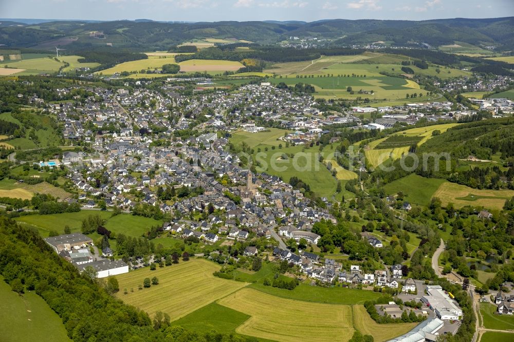 Aerial image Schmallenberg - Cityscape Schmallenberg in the Sauerland district in North Rhine-Westphalia