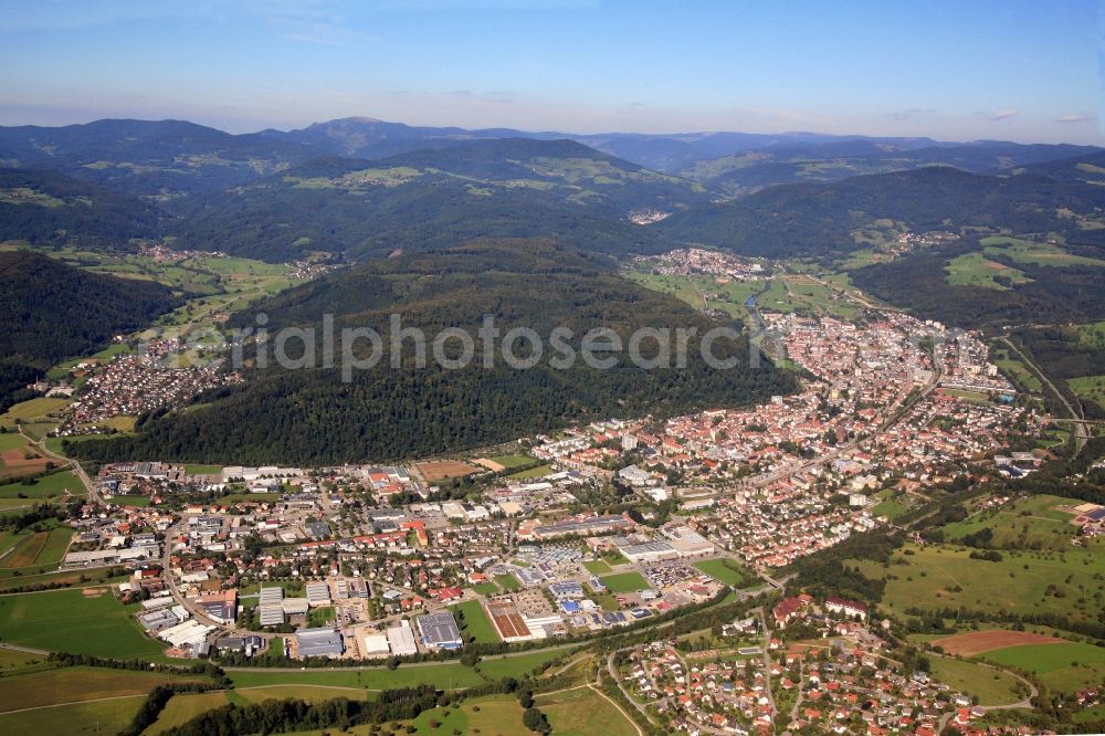 Aerial image Schopfheim - City view from the center of in Schopfheim in the state Baden-Wuerttemberg