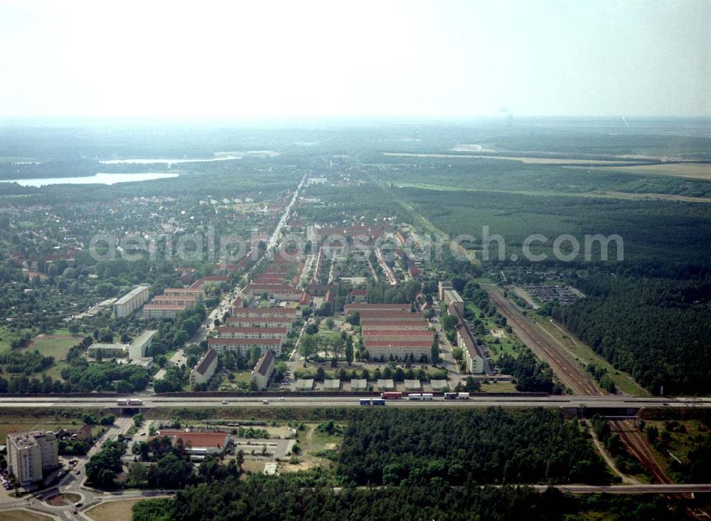 Schwarzheide / Brandenburg from the bird's eye view: Stadtansicht von Schwarzheide