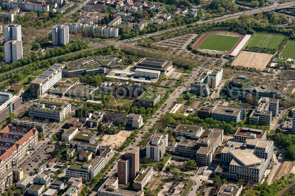 Aerial photograph Karlsruhe - District in the city in Karlsruhe in the state Baden-Wurttemberg, Germany