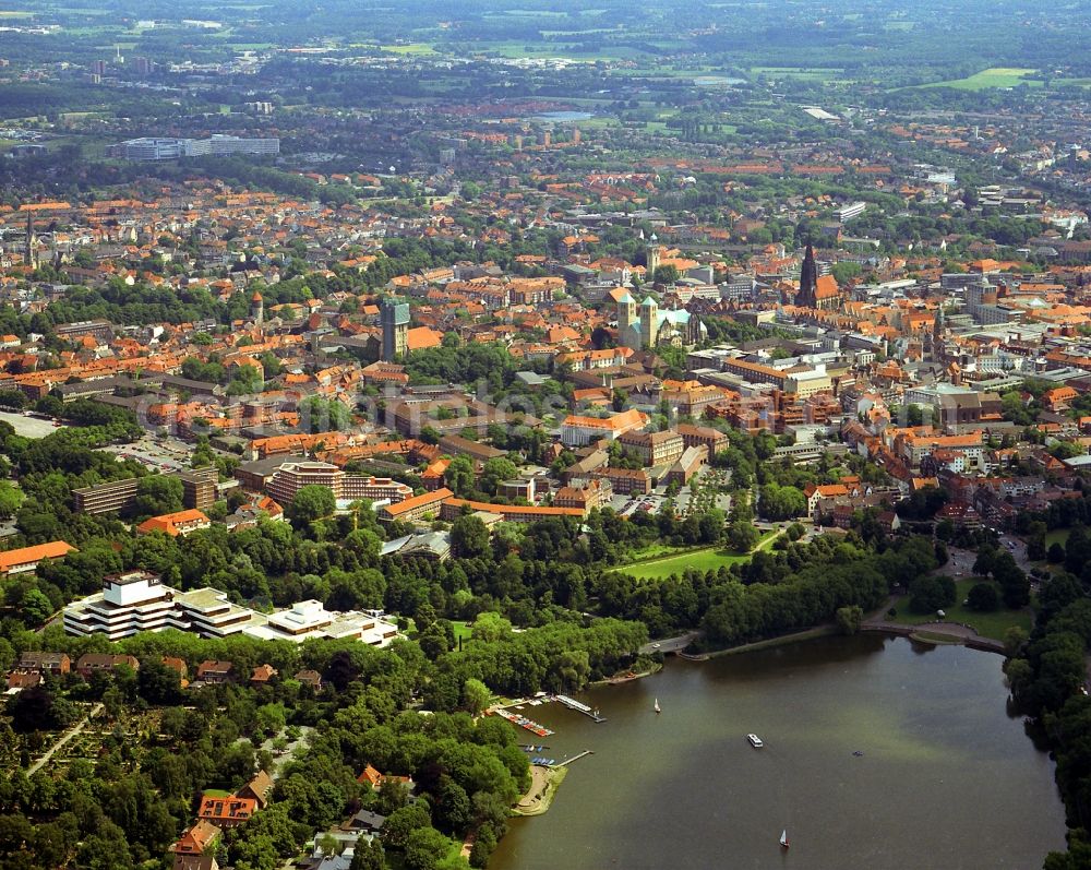 Münster from above - View from the southwest city of Muenster Lake Aasee and the university district