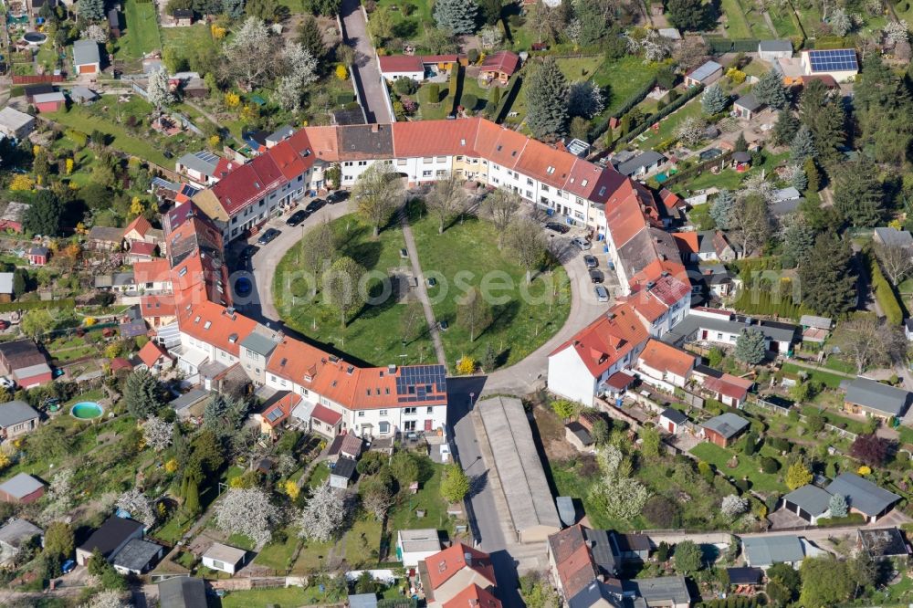 Aerial image Dessau-Roßlau - City view of the city area Siedlung am Achteck of in Dessau-Rosslau in the state Saxony-Anhalt