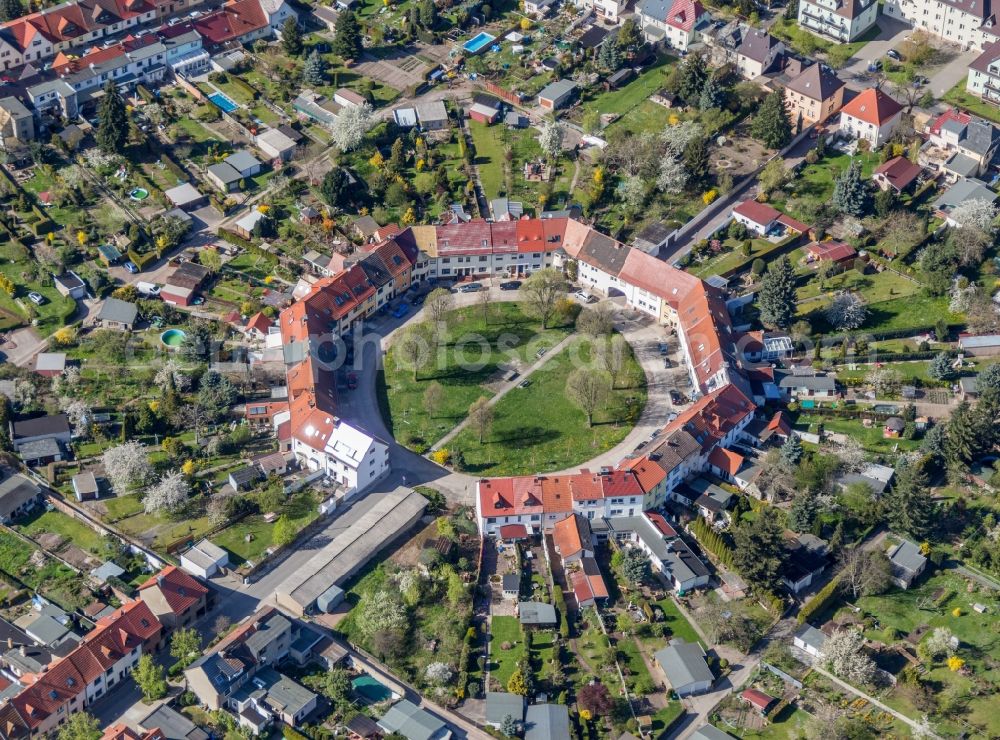 Aerial photograph Dessau-Roßlau - City view of the city area Siedlung am Achteck of in Dessau-Rosslau in the state Saxony-Anhalt