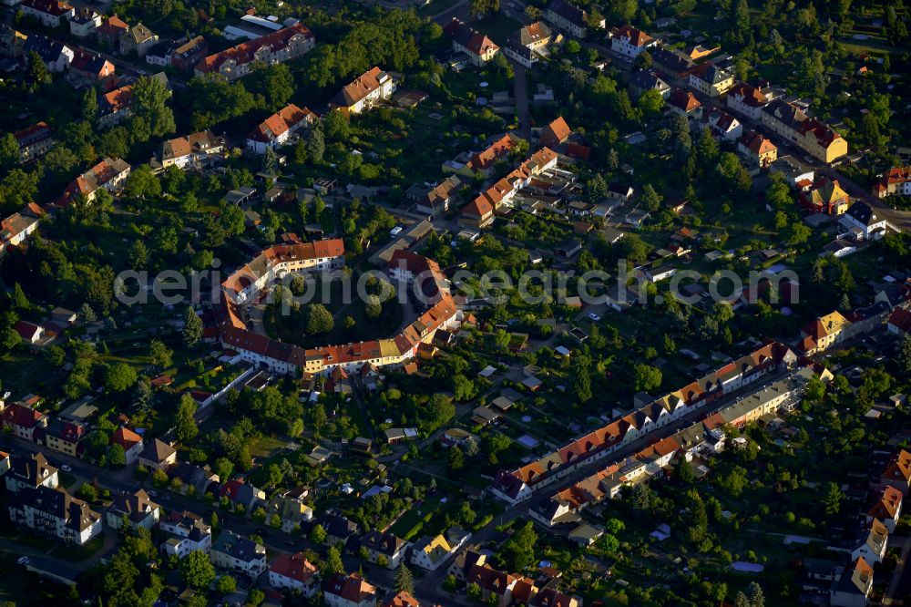 Aerial photograph Dessau - City view of the city area Siedlung am Achteck of in Dessau-Rosslau in the state Saxony-Anhalt, Germany