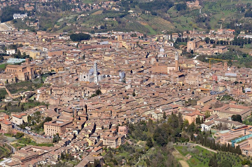 Siena from above - City view of Siena in the homonymous province in Italy