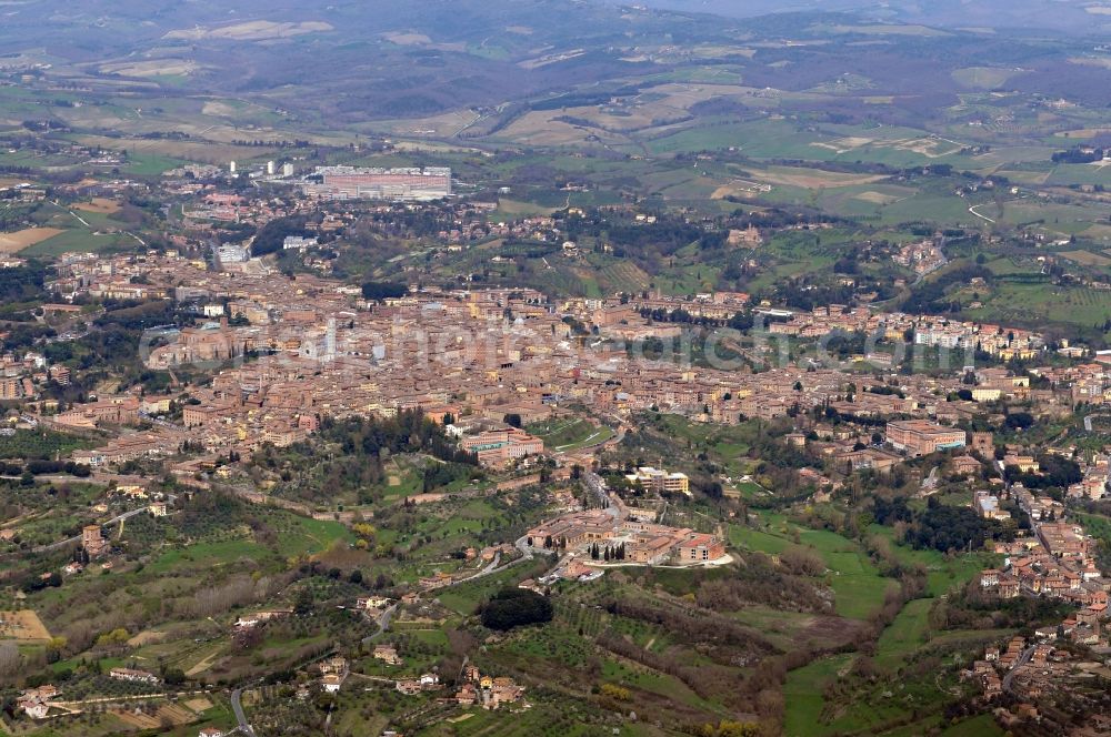 Aerial image Siena - City view of Siena in the homonymous province in Italy