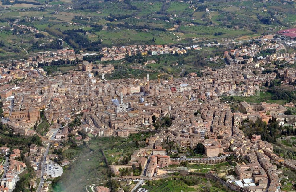 Siena from above - City view of Siena in the homonymous province in Italy