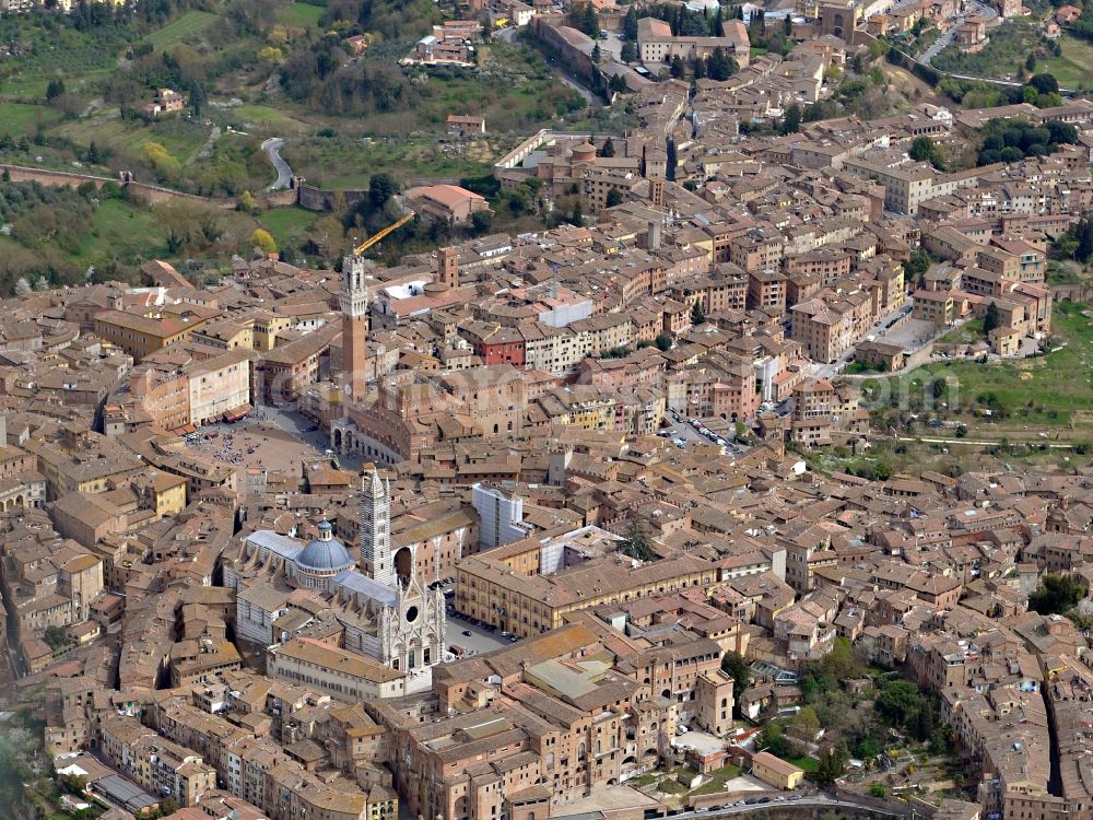 Aerial image Siena - City view of Siena in the homonymous province in Italy