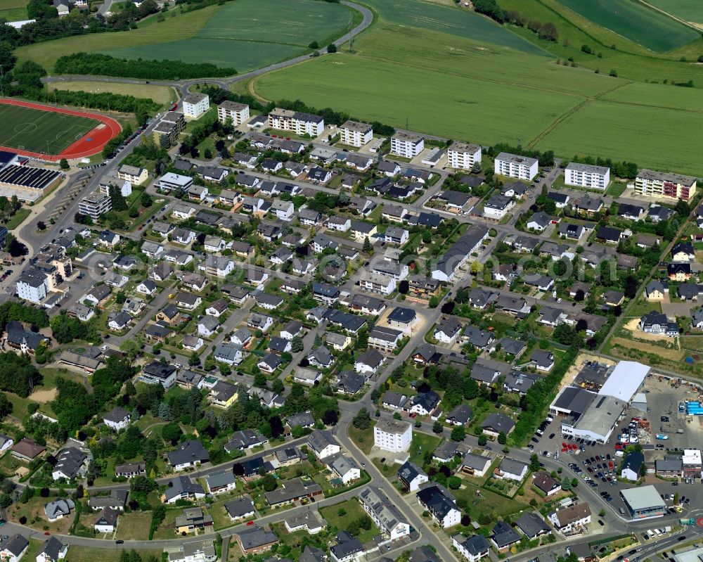 Simmern (Hunsrück) from the bird's eye view: City view from Simmern (Hunsrueck) in the state Rhineland-Palatinate