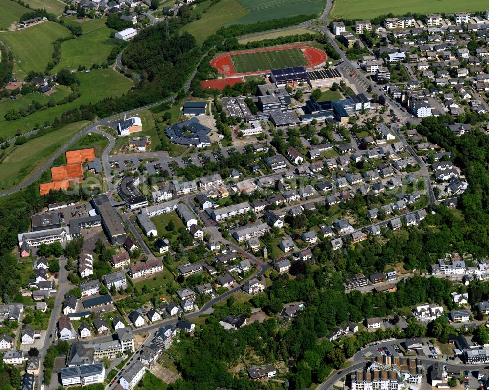 Aerial photograph Simmern (Hunsrück) - City view from Simmern (Hunsrueck) in the state Rhineland-Palatinate