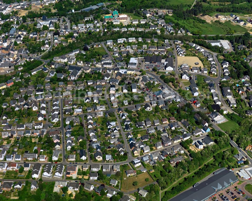 Simmern (Hunsrück) from the bird's eye view: City view from Simmern (Hunsrueck) in the state Rhineland-Palatinate