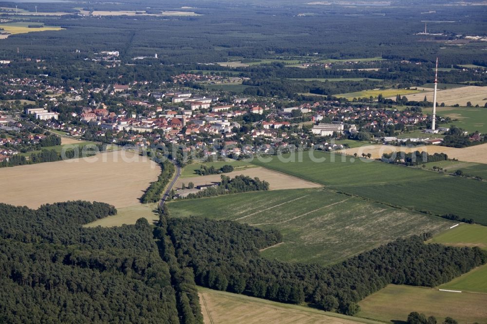 Calau from above - City view of the city in Calau Oberspreewald Lausitz in Brandenburg