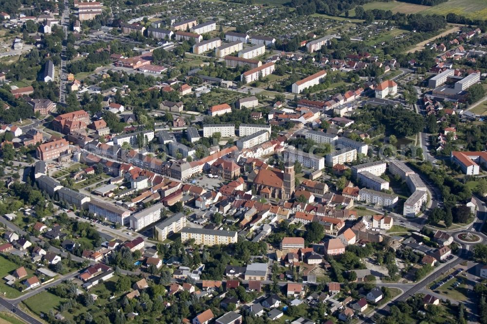 Aerial image Calau - City view of the city in Calau Oberspreewald Lausitz in Brandenburg