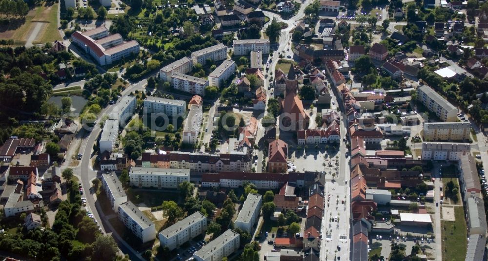 Calau from the bird's eye view: City view of the city in Calau Oberspreewald Lausitz in Brandenburg