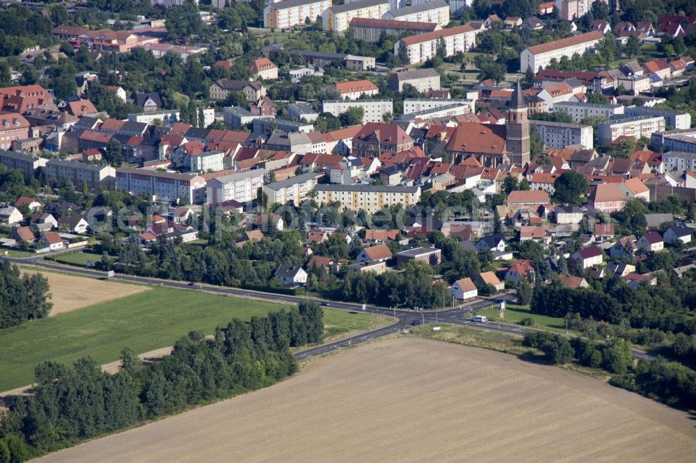 Calau from above - City view of the city in Calau Oberspreewald Lausitz in Brandenburg