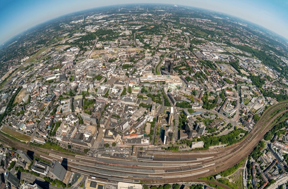 Essen from the bird's eye view: Cityscape of downtown city of Essen in the Ruhr area in North Rhine-Westphalia