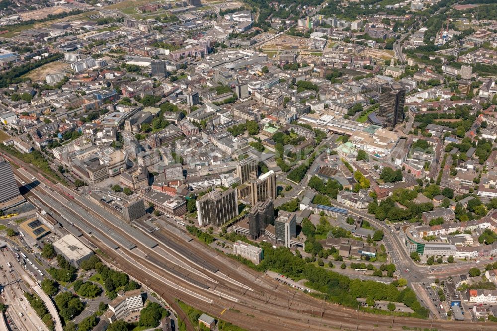 Aerial photograph Essen - Cityscape of downtown city of Essen in the Ruhr area in North Rhine-Westphalia