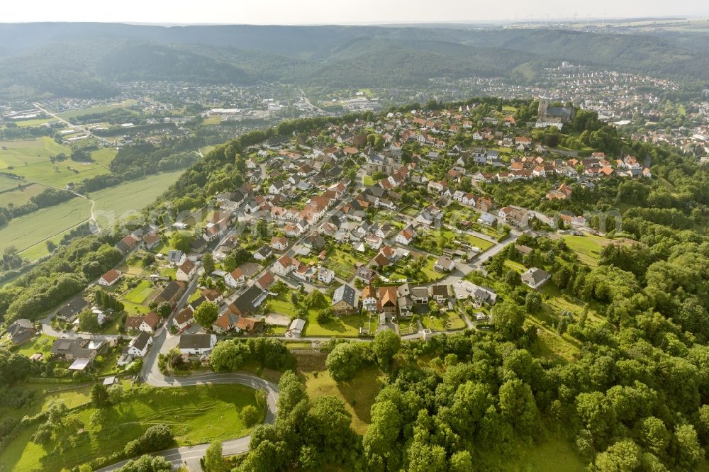 Marsberg from above - City view of the city Marsberg with surroundings in the state of North Rhine-Westphalia