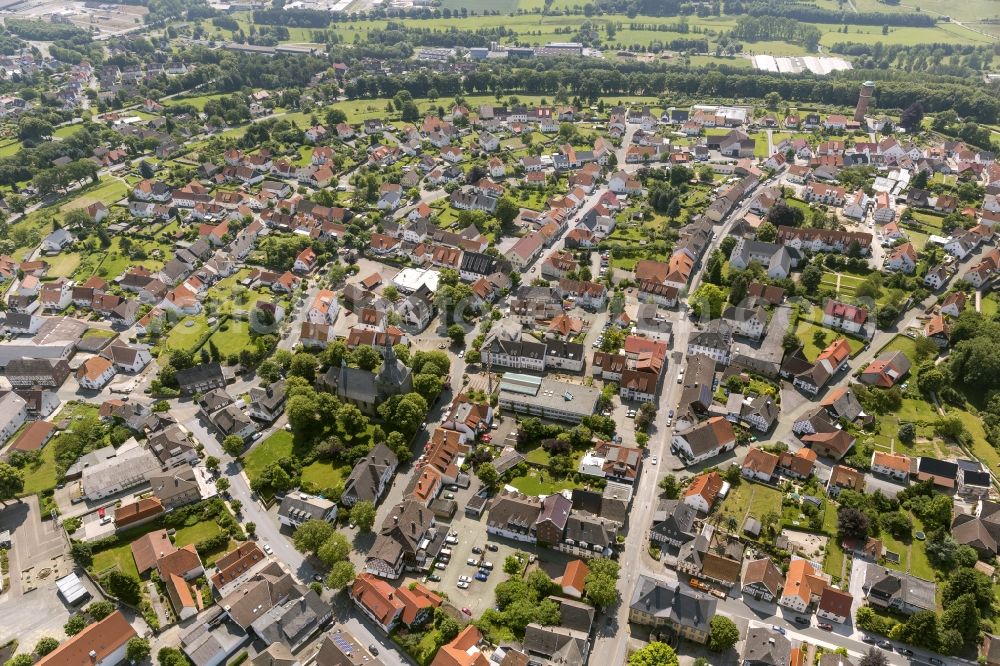 Rüthen from above - Cityscape of the city Ruethen in the state of North Rhine-Westphalia