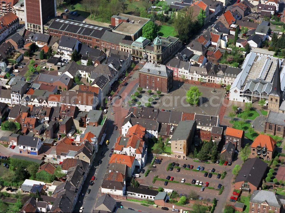 Rheinberg from above - Cityscape from the city center of downtown Rheinberg in the state Nordhrhein-Westphalia