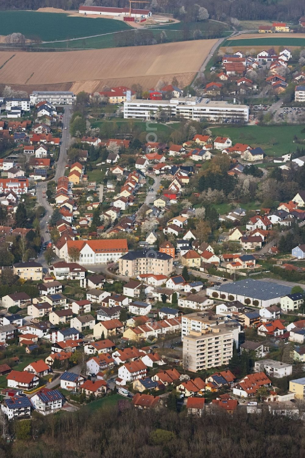 Aerial image Landau an der Isar - District in the city in Landau an der Isar in the state Bavaria, Germany