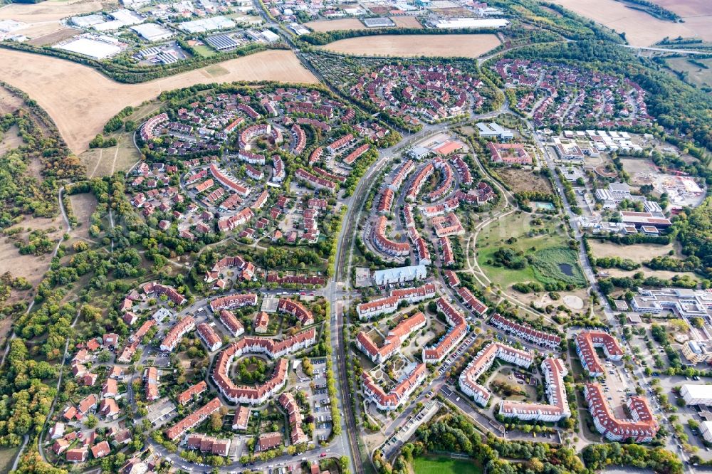 Aerial photograph Würzburg - District in the city in the district Heuchelhof in Wuerzburg in the state Bavaria, Germany