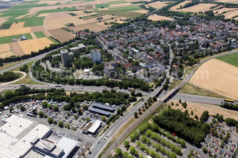 Aerial photograph Mainz - District in the city in the district Marienborn in Mainz in the state Rhineland-Palatinate, Germany