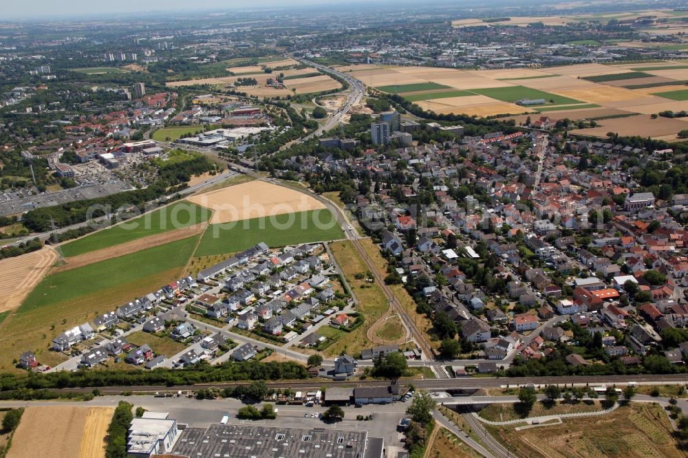 Mainz from the bird's eye view: District in the city in the district Marienborn in Mainz in the state Rhineland-Palatinate, Germany