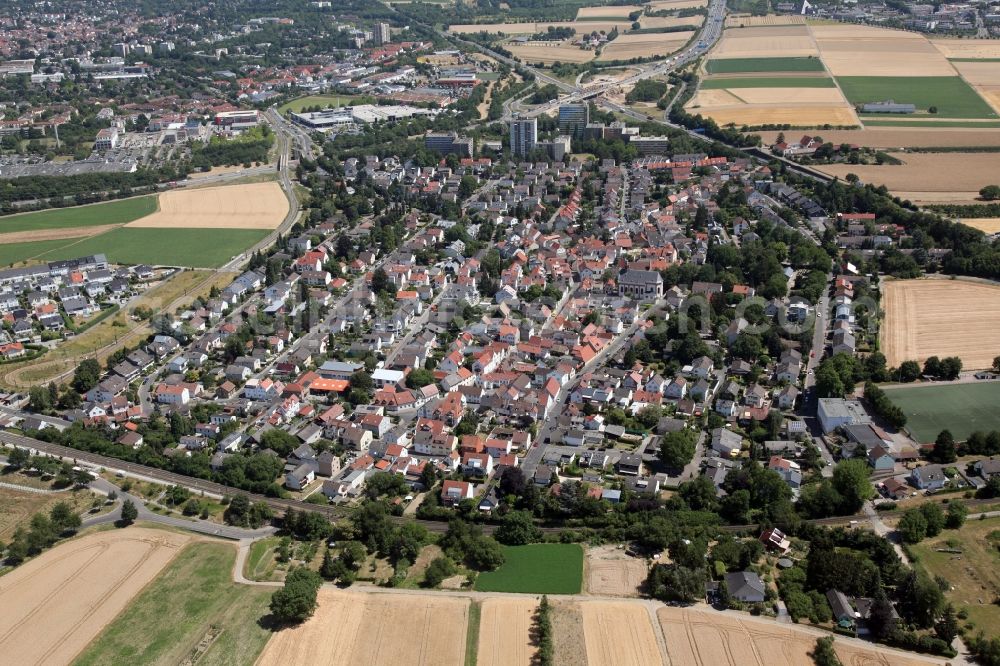 Mainz from above - District in the city in the district Marienborn in Mainz in the state Rhineland-Palatinate, Germany