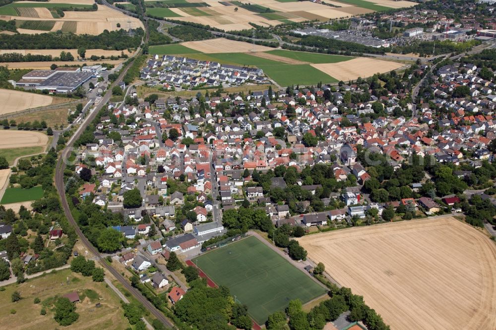 Mainz from the bird's eye view: District in the city in the district Marienborn in Mainz in the state Rhineland-Palatinate, Germany