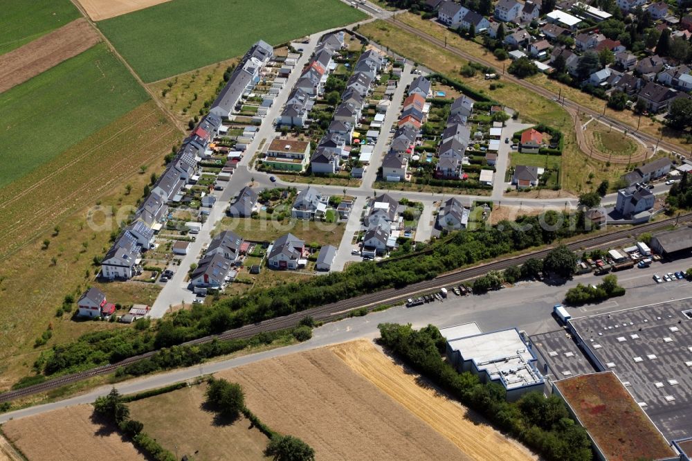 Mainz from above - District in the city in the district Marienborn in Mainz in the state Rhineland-Palatinate, Germany. New construction area