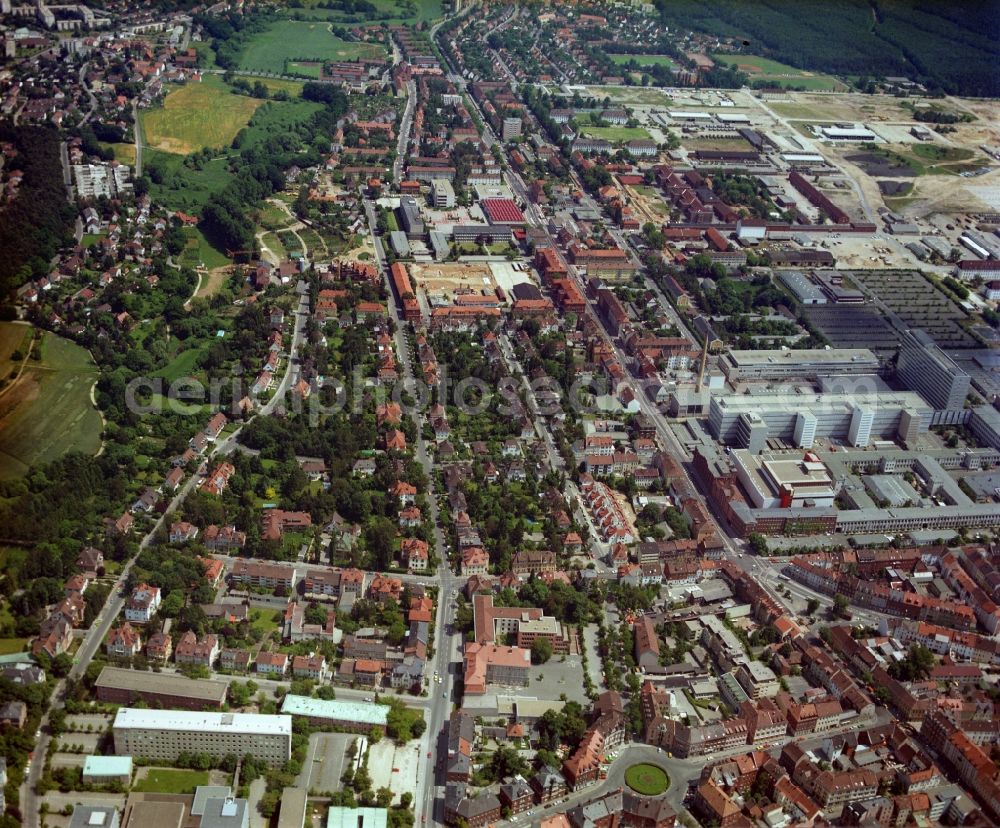 Aerial image Erlangen - District Sieglitzhof in the city Erlangen in the state Bavaria, Germany