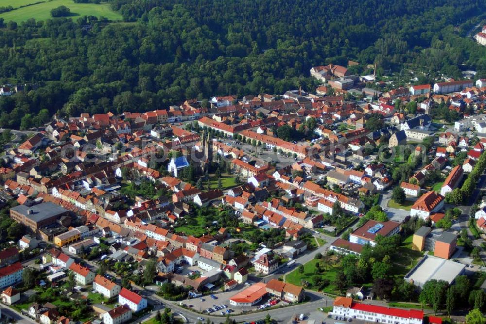 Stadtilm from above - Blick auf die Stadt Stadtilm und ihre evangelische Kirche. Ev.-Luth. Pfarramt Stadtilm in der Joh.-Sebastian-Bach-Str 9 in 99326 Stadtilm Telefon: 03629/802420