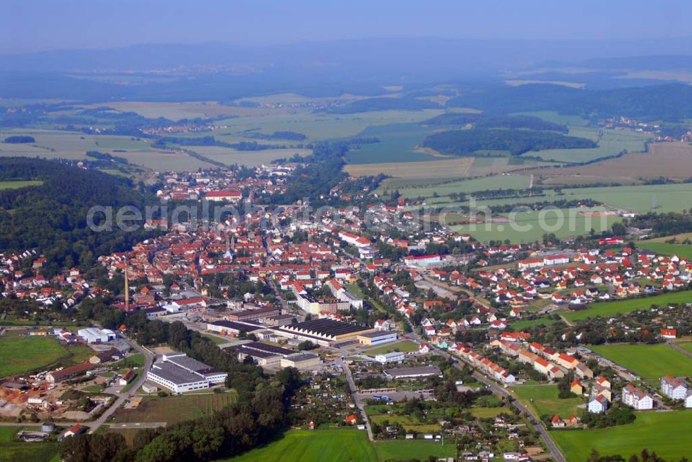 Stadtilm from above - Blick auf die Stadt Stadtilm und das Gewes Gelenkwellenwerk Stadtilm GmbH in der Weimarische Str. 56 in 99326 Stadtilm. Tel: 03629/640-0 Fax: 03629/800002 Web: http://