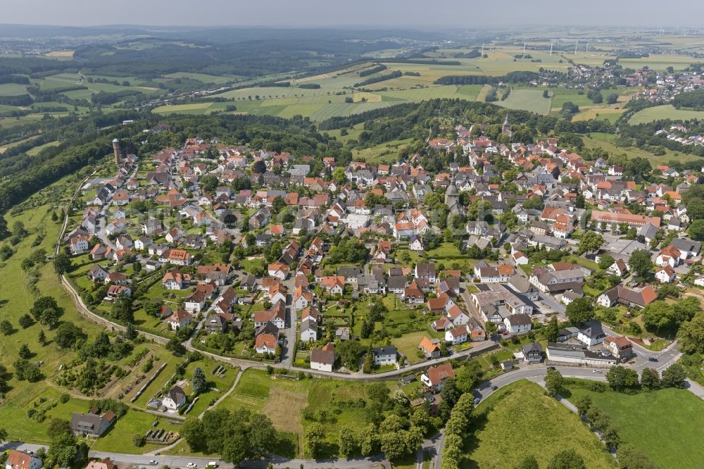 Aerial photograph Rüthen - City view from the town center Ruethen in the Sauerland region of North Rhine-Westphalia