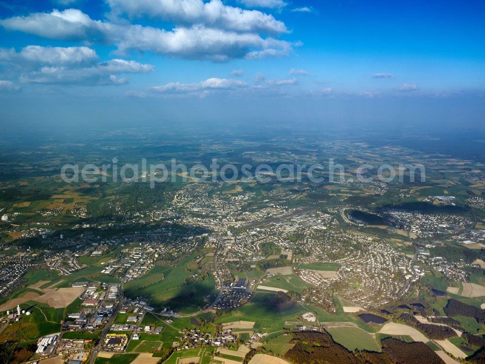 Aerial image Hof - Cityscape of the town center of Hof in Bavaria