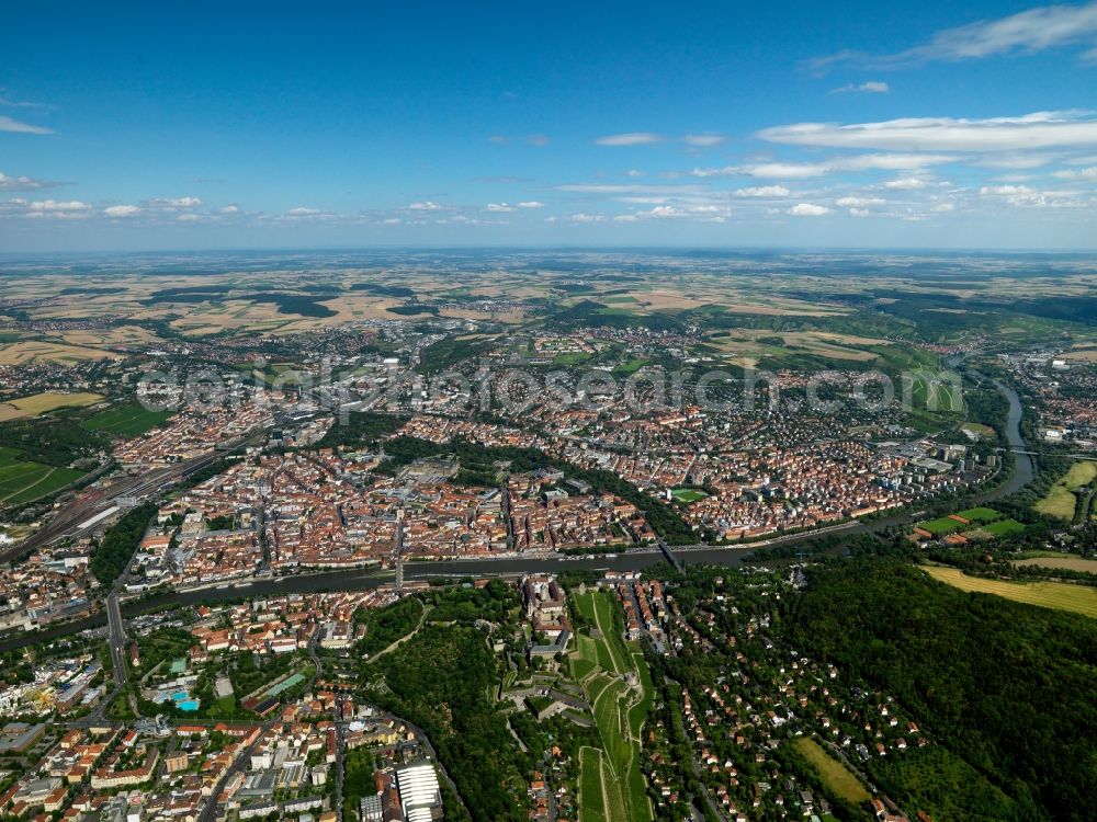 Aerial photograph Würzburg - City view of the outskirts of Würzburg in Bavaria